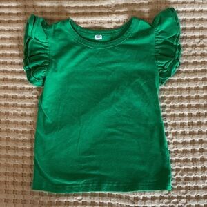 Green Ruffled Sleeve Top - Fits 2T